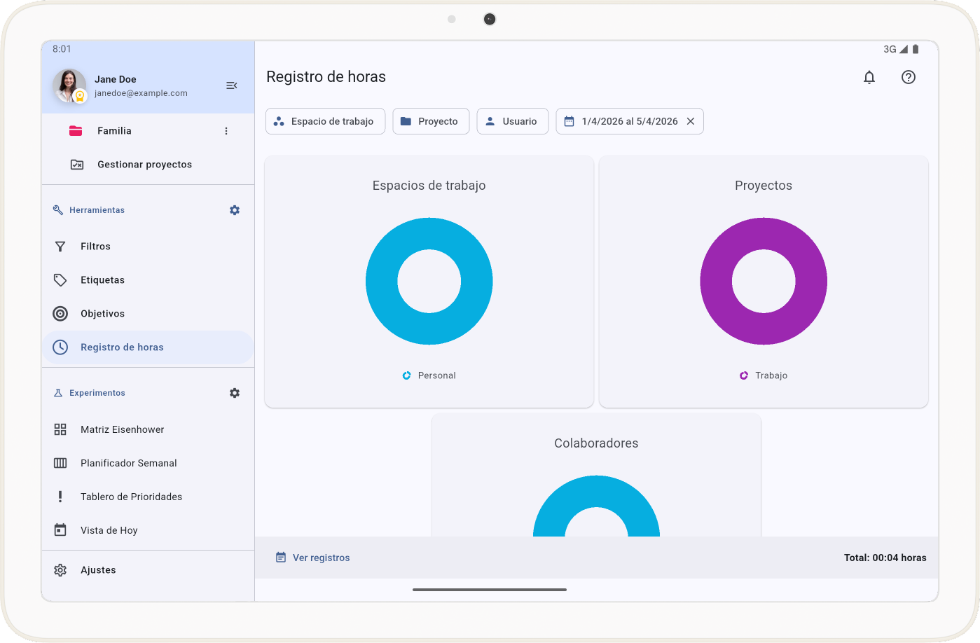 Métricas y Dashboard de tiempo